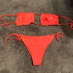 Bright Orange Bandeau Cheeky Bikini